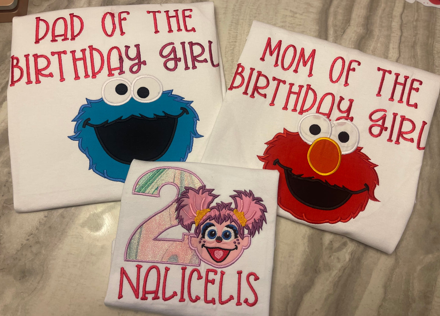 Family of 3 Birthday Shirts (Front Only)