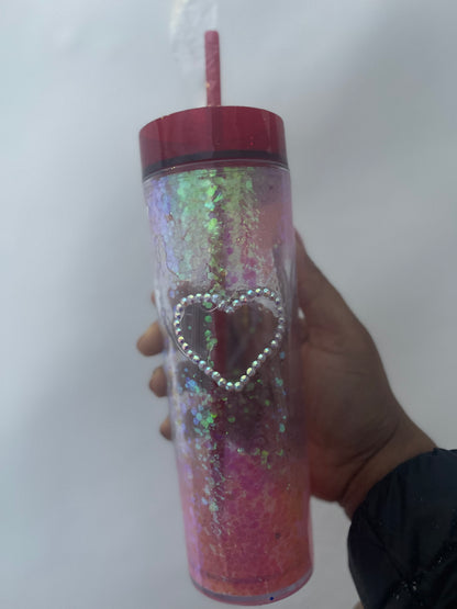 16 Oz Double Heart Tumbler