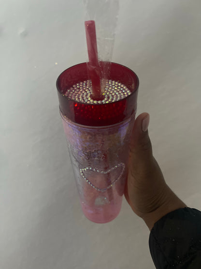 16 Oz Double Heart Tumbler